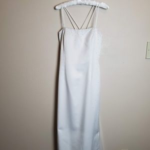 MARSONI WHITE WEDDING DRESS, SHEATH sz16